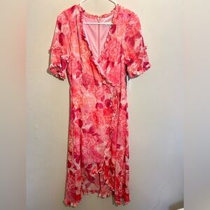 Floral Wrapdress Women’s 10 Babydoll Ruffle Hems NWT Tie Waist Fairycore